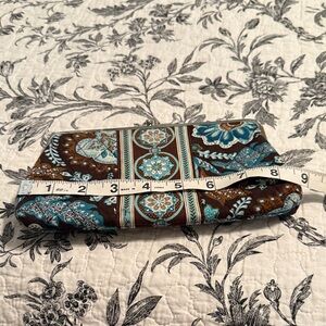 Vera Bradley Brown and Blue Floral Clutch